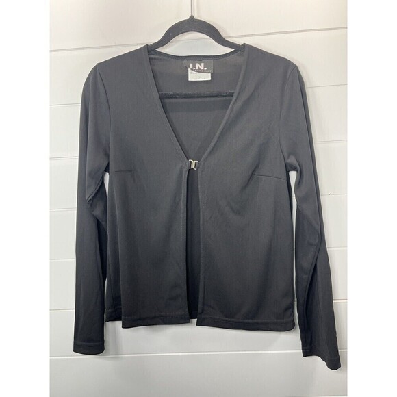 Vintage I.N. San Francisco Y2K Clasp Cardigan Grunge Goth Womens M Black*Flaw - Picture 1 of 10